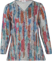 Warme tuniek met een fantasieprint en lurex