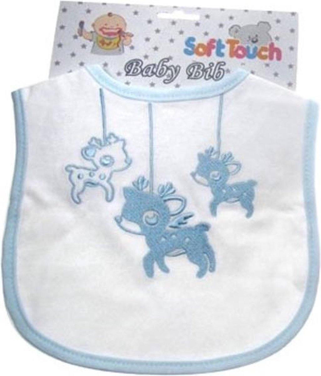 Soft Touch slabbetje "Hertje" blauw