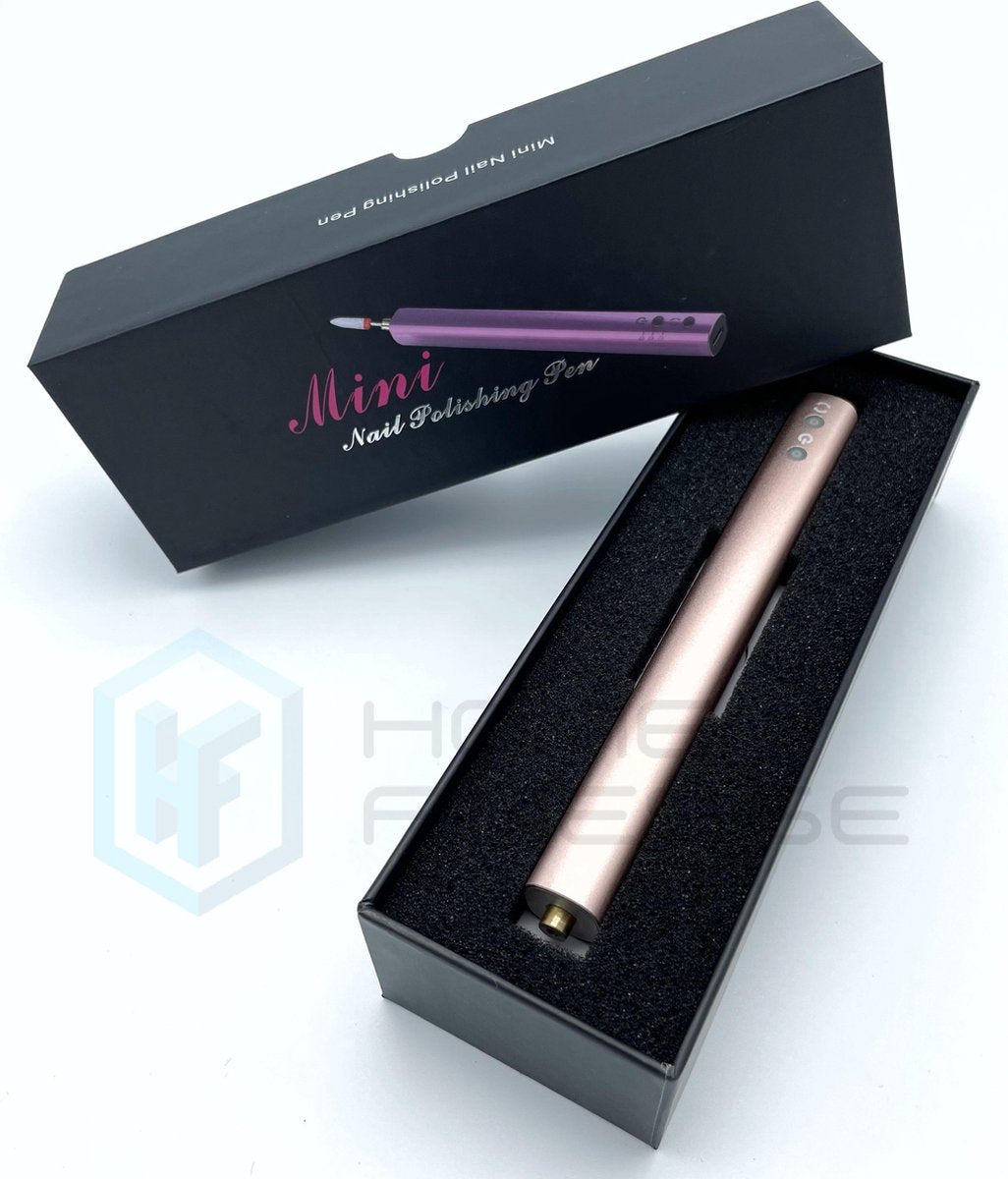 Elektrische nagelfrees - Draadloos - rosé gold - nieuwe 2021 model! - inclusief 12 nagelfrees bitjes plus 6 schuur rolletjes - LED verlicht