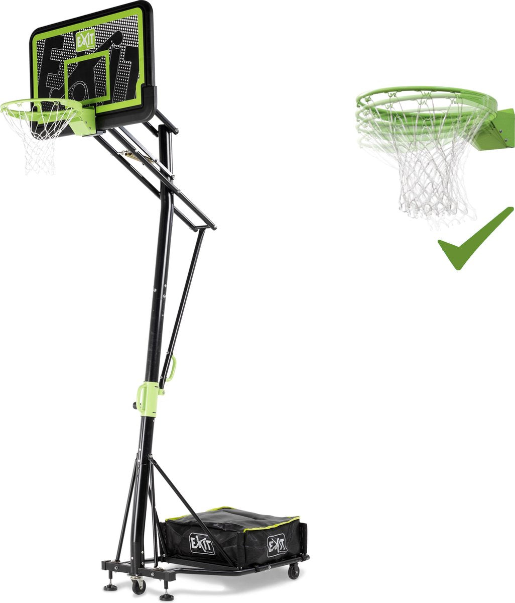 EXIT Galaxy verplaatsbaar basketbalbord op wielen met dunkring - black edition