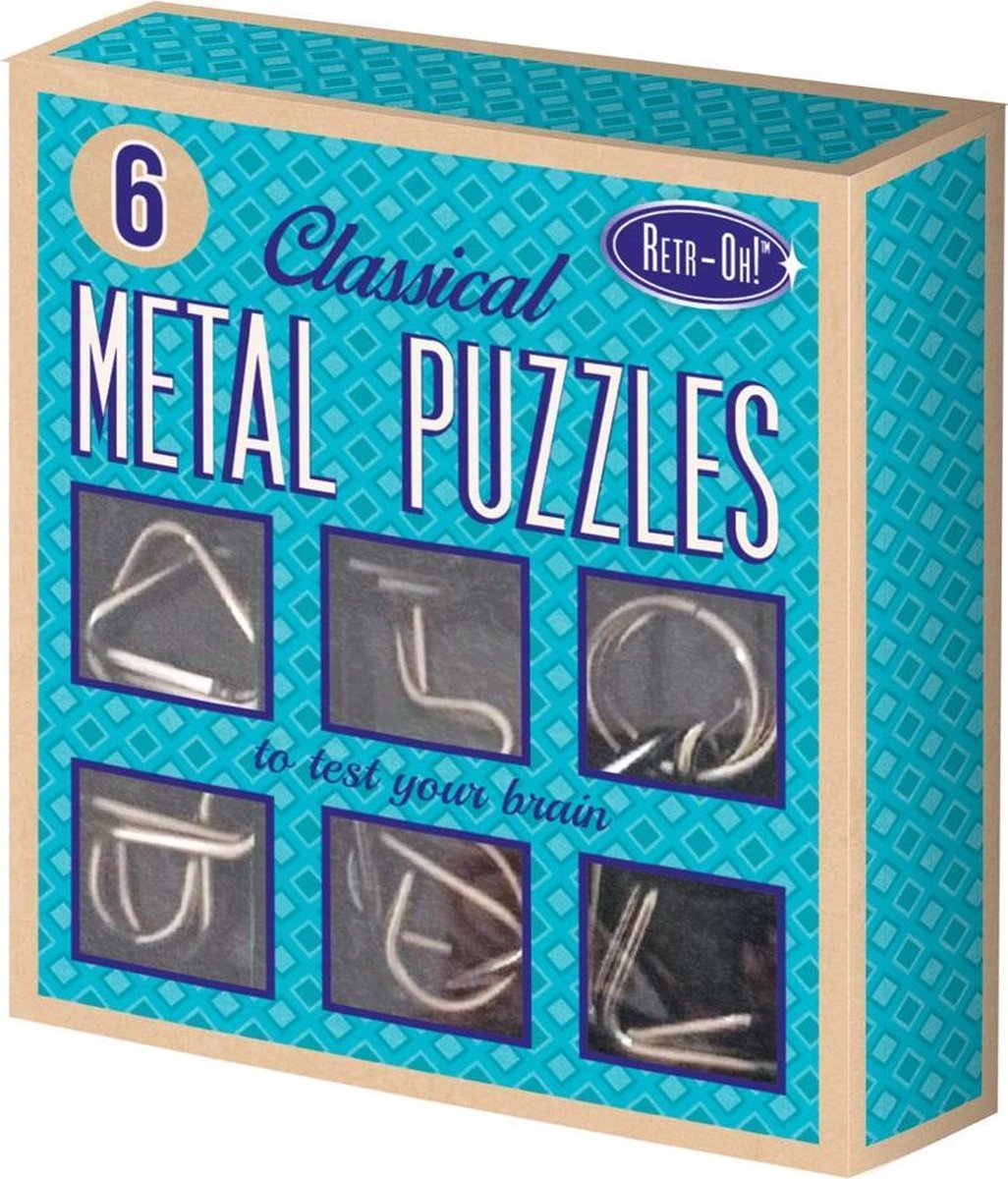 Retr-Oh! Denkpuzzel metaal: 6 stuks