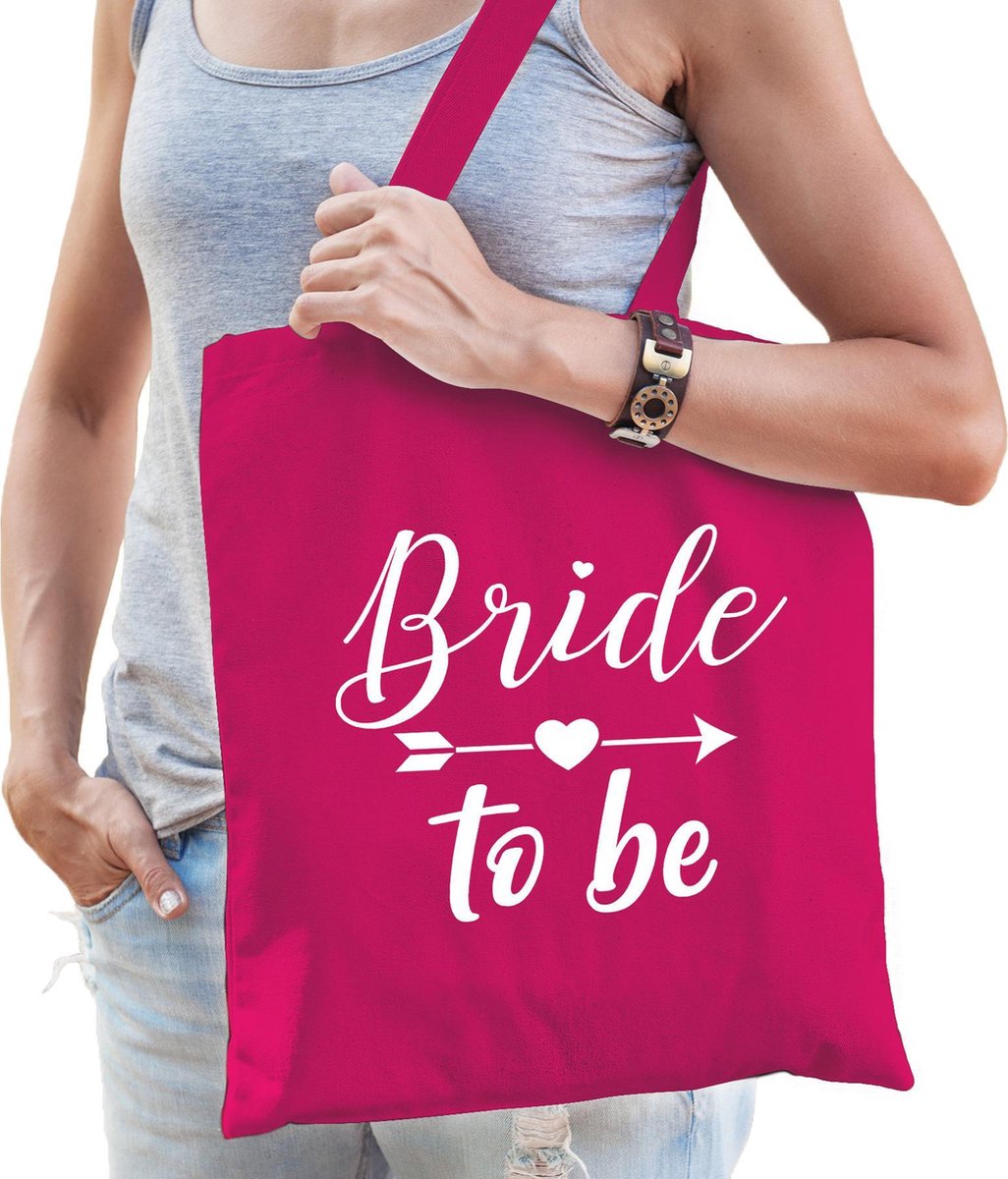1x Vrijgezellenfeest Bride to be tasje roze/ goodiebag dames - Accessoires vrijgezellen party vrouw