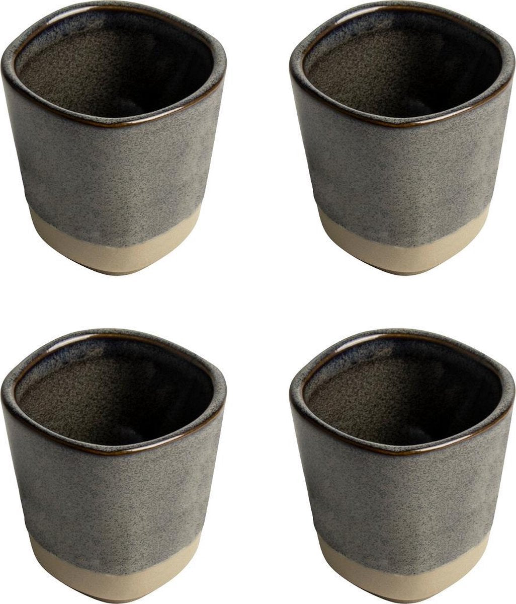 Mok 225ml antraciet - set 4 stuks