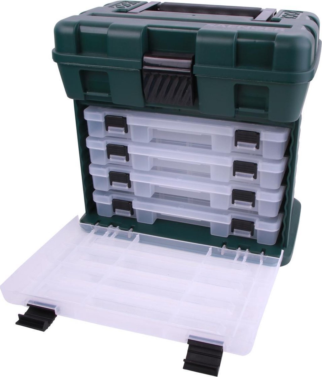 Saenger Vario Spin Organizer + 4 tackleboxen | Viskoffer