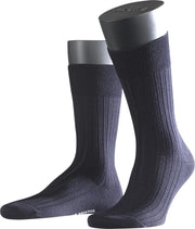 FALKE Bristol Pure HerenSok 14415 - Blauw 6370 dark navy Heren - 47-48