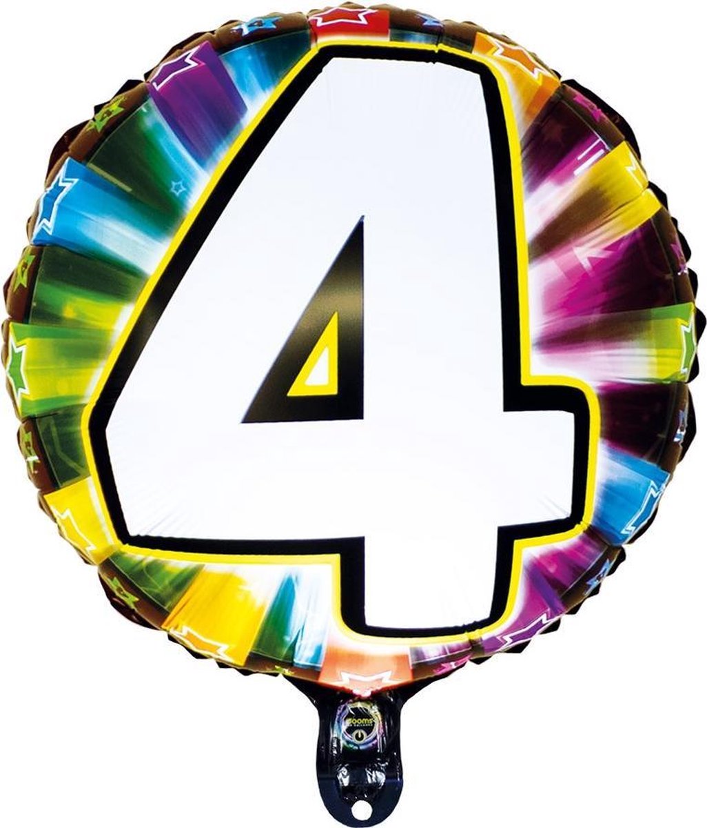 Illooms Led-folieballon Cijfer 4 56 Cm