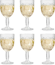 Libbey Wijnglas Atik - 230 ml / 23 cl - 6 Stuks - Ster motief - Vaatwasserbestendig - Hoge kwaliteit