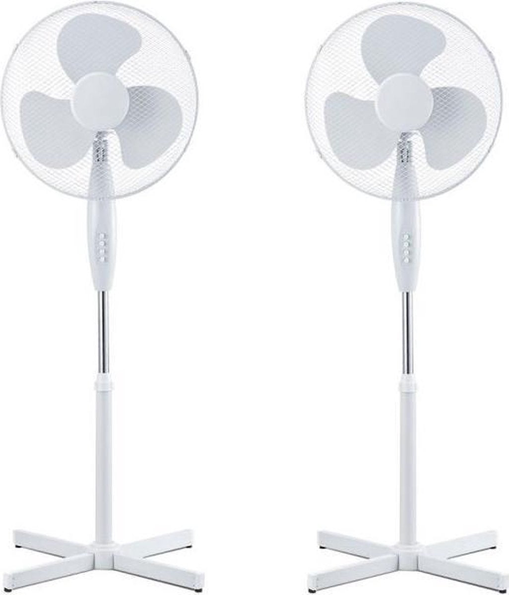Duo-pack V-tac VT4016-3 Statief ventilator - 3 standen - Wit - 40 cm