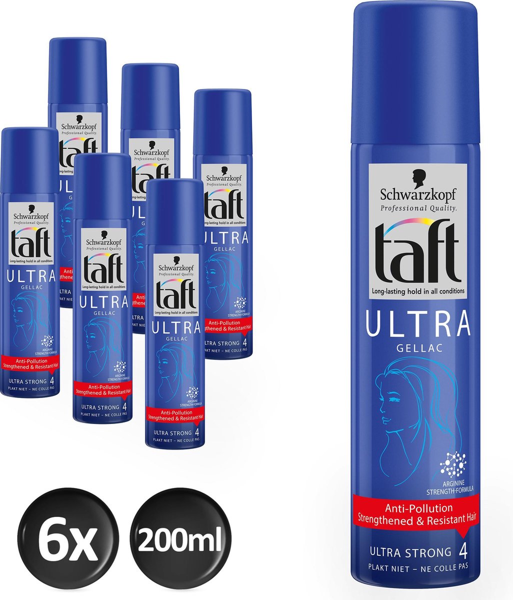Schwarzkopf Taft Ultra Gellac Haargel 200 ml - 6 stuks - Voordeelverpakking