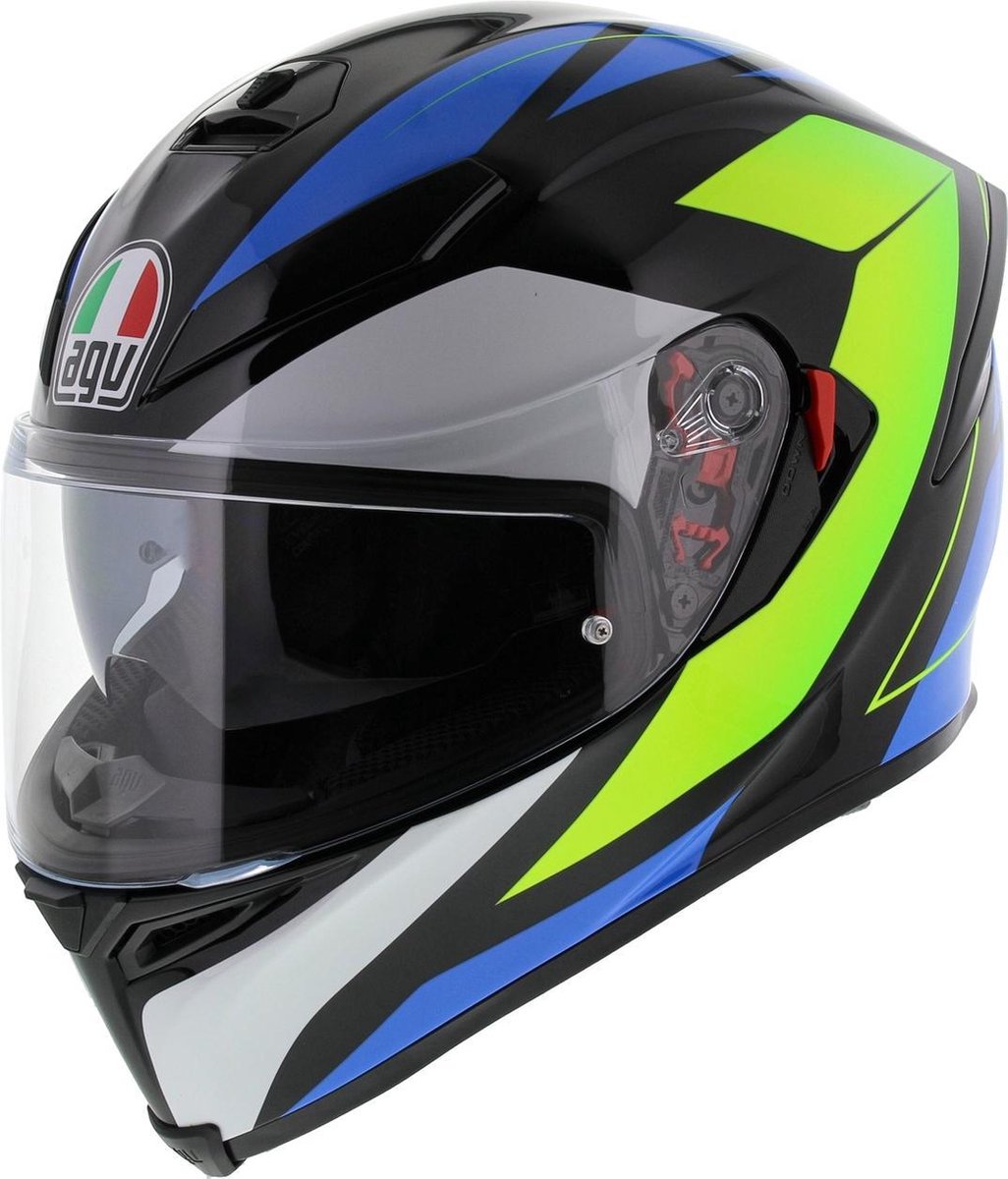 Agv K5 S Max Vision Core Zwart Cyan Geel Fluo Integraalhelm - Motorhelm - Maat M/L