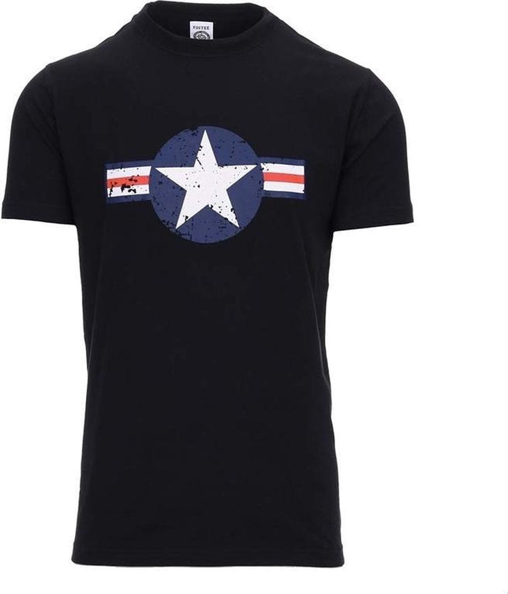 Zwart USAF logo t-shirt voor heren - Vintage kleding - Wereldoorlog kleding L