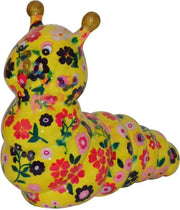 Pomme pidou Spaarpot Rups Gigi Geel met bloemen