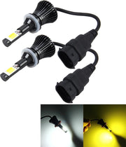 2 STKS 880/881 / H27 DC 12V 6W 6000K + 3500K Auto LED-mistlichten met dubbelzijdige COB-lampen (wit licht + geel licht)