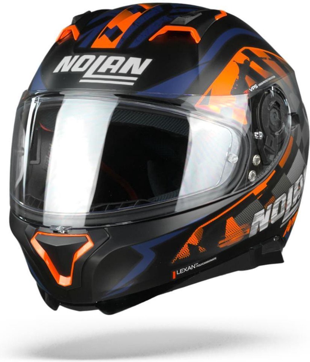 Nolan N87 Venator 91 Flat Black Orange Blue Anthracite Integraalhelm - Motorhelm - Maat XXL