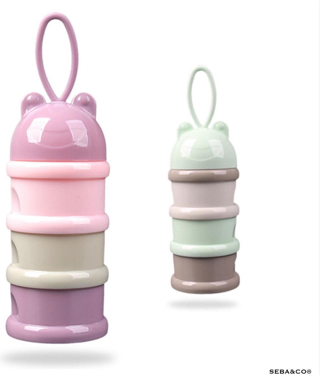 Melkpoeder doseerdoosjes · PAARS · Melkpoeder bewaarbakjes · Melkpoeder toren · BPA FREE