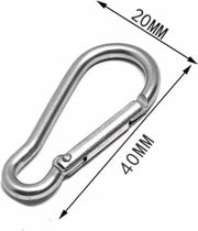 5 Stuks - Karabijnhaken - Zilver - RVS - 4x2cm - Karabijnhaak - Carabiners - Festonhook - Tashaak - Bagagehaken -