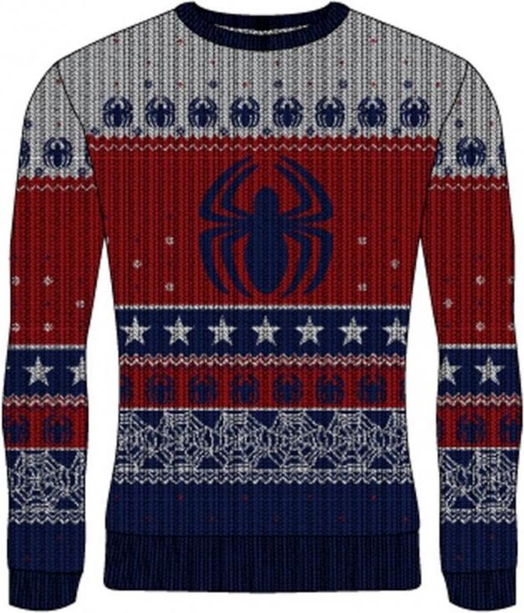 Spider man gebreide foute kerst trui