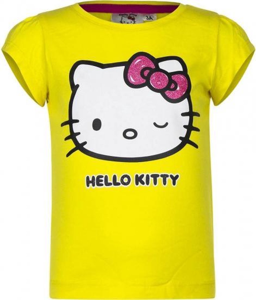 Hello Kitty t-shirt geel 98