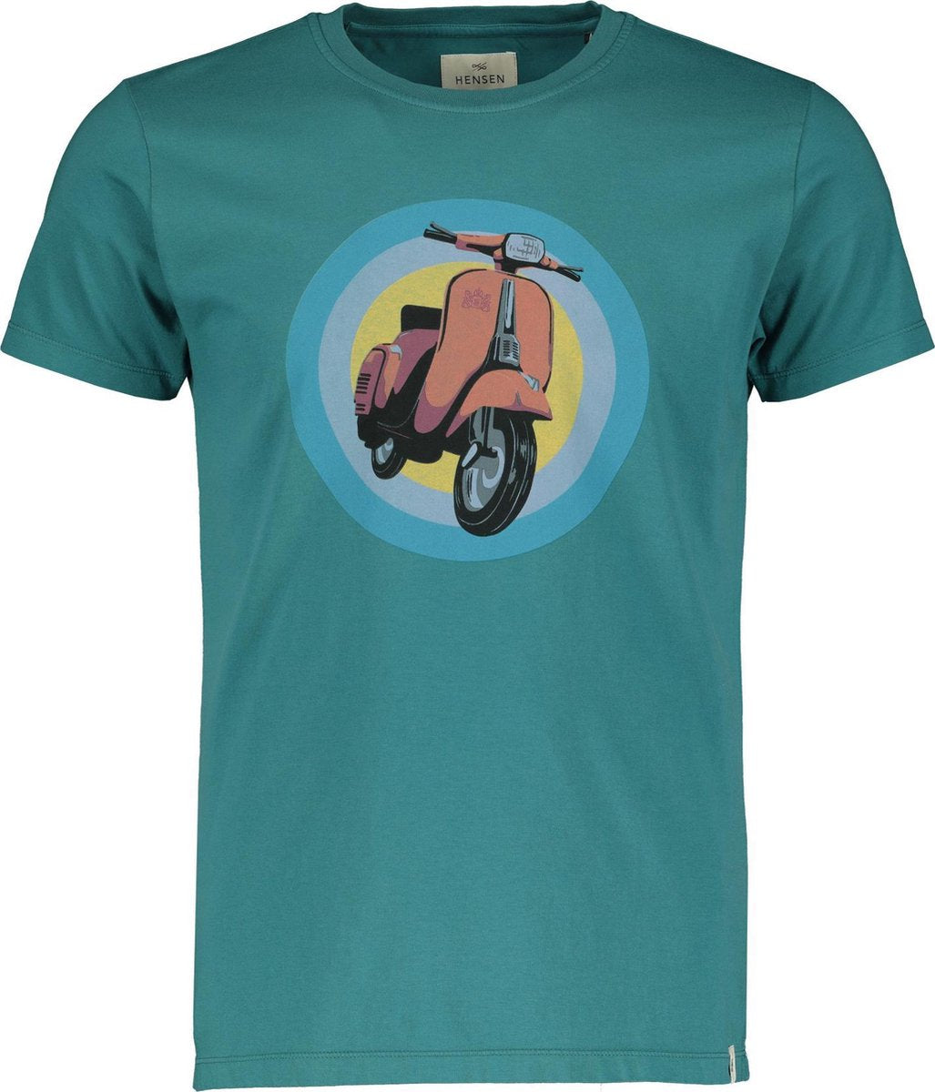 Hensen T-shirt - Slim Fit - Petrol - 3XL Grote Maten