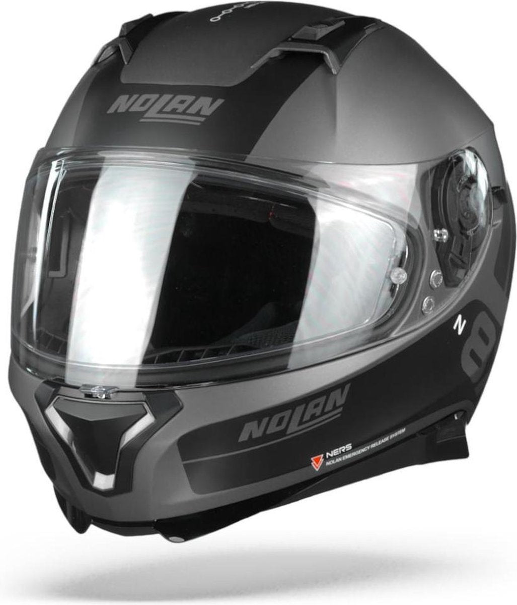 Nolan N87 Plus Distinctive 21 Flat Lava Grey Black Integraalhelm - Motorhelm - Maat XL
