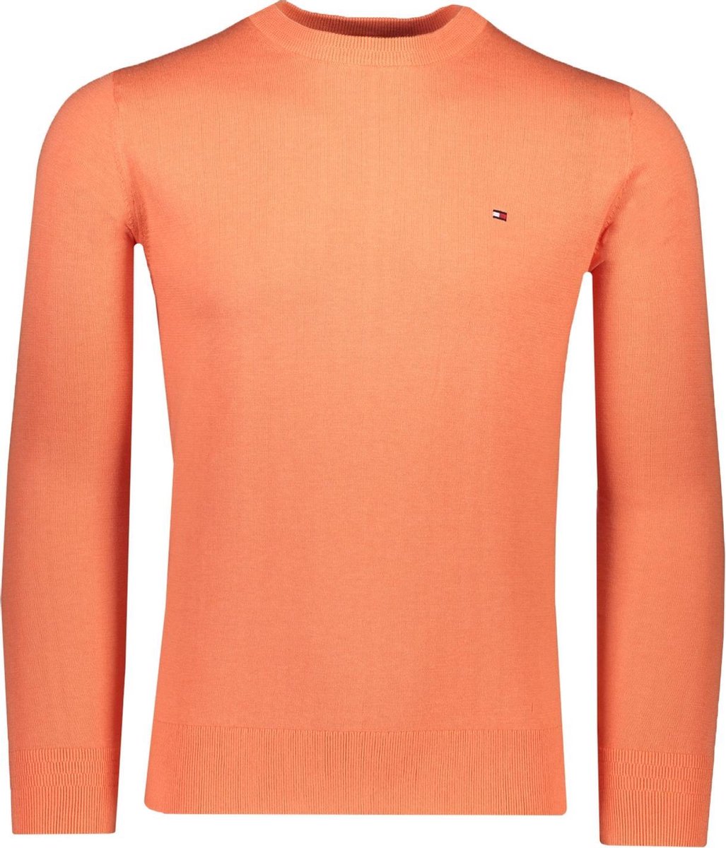 Tommy Hilfiger Trui Oranje Oranje Getailleerd - Maat XXL - Heren - Lente/Zomer Collectie - Katoen;Zijde