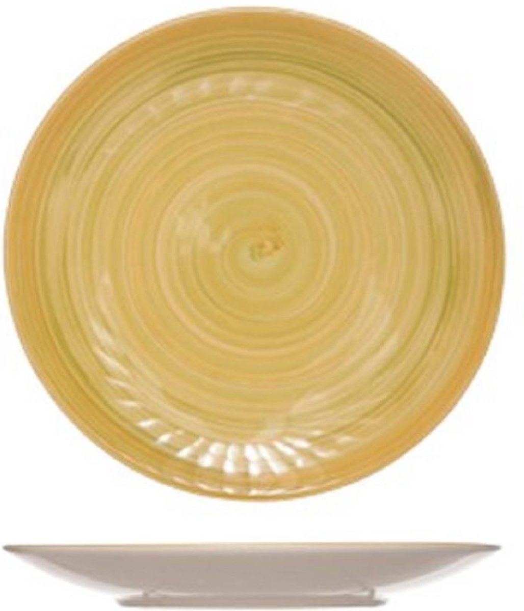 Turbolino Geel Dessertborden D22cm  - Aardewerk - (Set van 6) En Yourkitchen E-kookboek - Heerlijke Smulrecepten