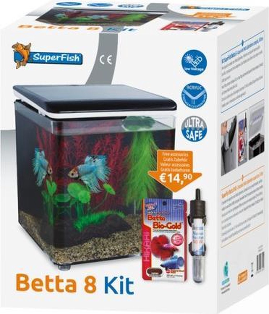 SuperFish Aquarium Betta 8 set zwart