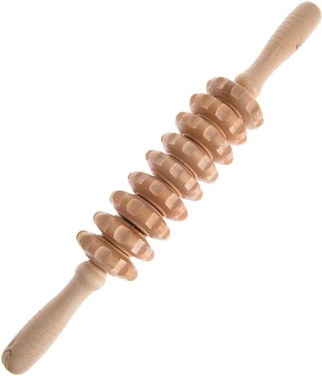 Houten Massageroller | Hout | Spierknopen | Spiermassage | Triggerpoint | Massage Therapie | 39cm | Beige