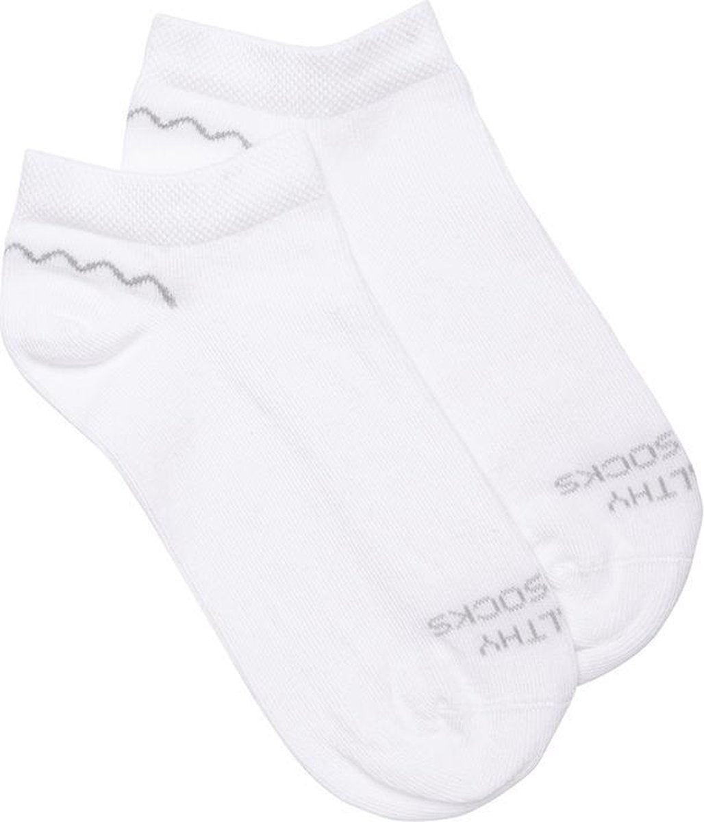 Healthy Seas Socks - witte sneaker sok van visnetten - Plaice - maat 41/46