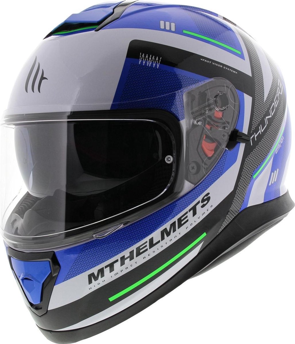 MT Thunder III SV helm Carry zwart wit blauw