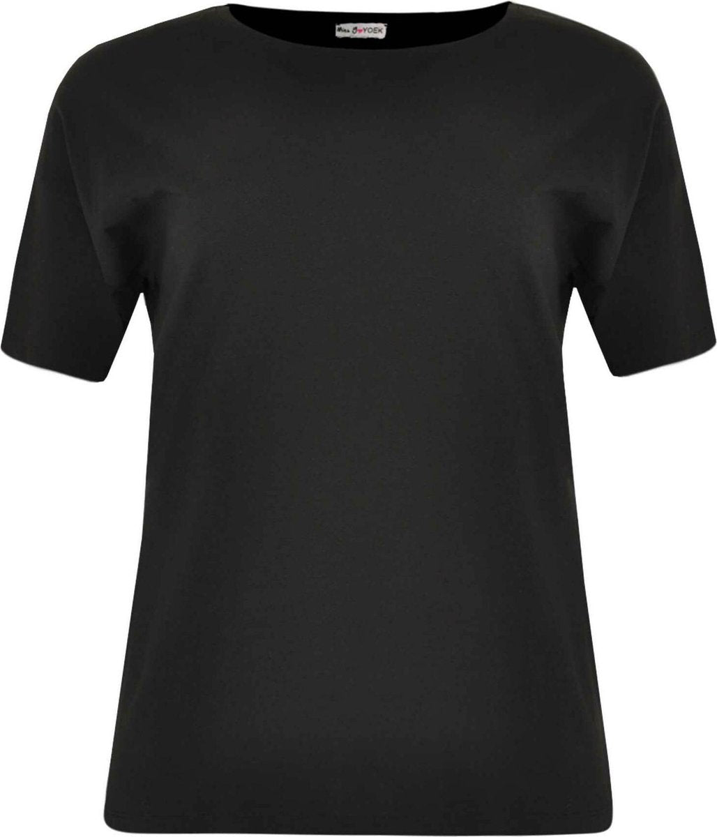 Yoek | Grote maten - dames t-shirt korte mouw - zwart