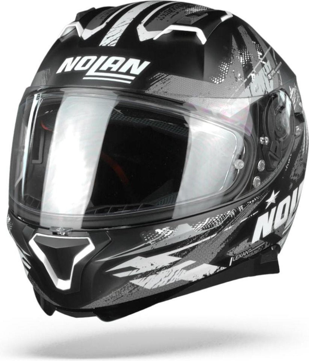 N87 Carnival 83 Flat Black Silver Anthracite  Integraalhelm - Motorhelm - Maat XXL