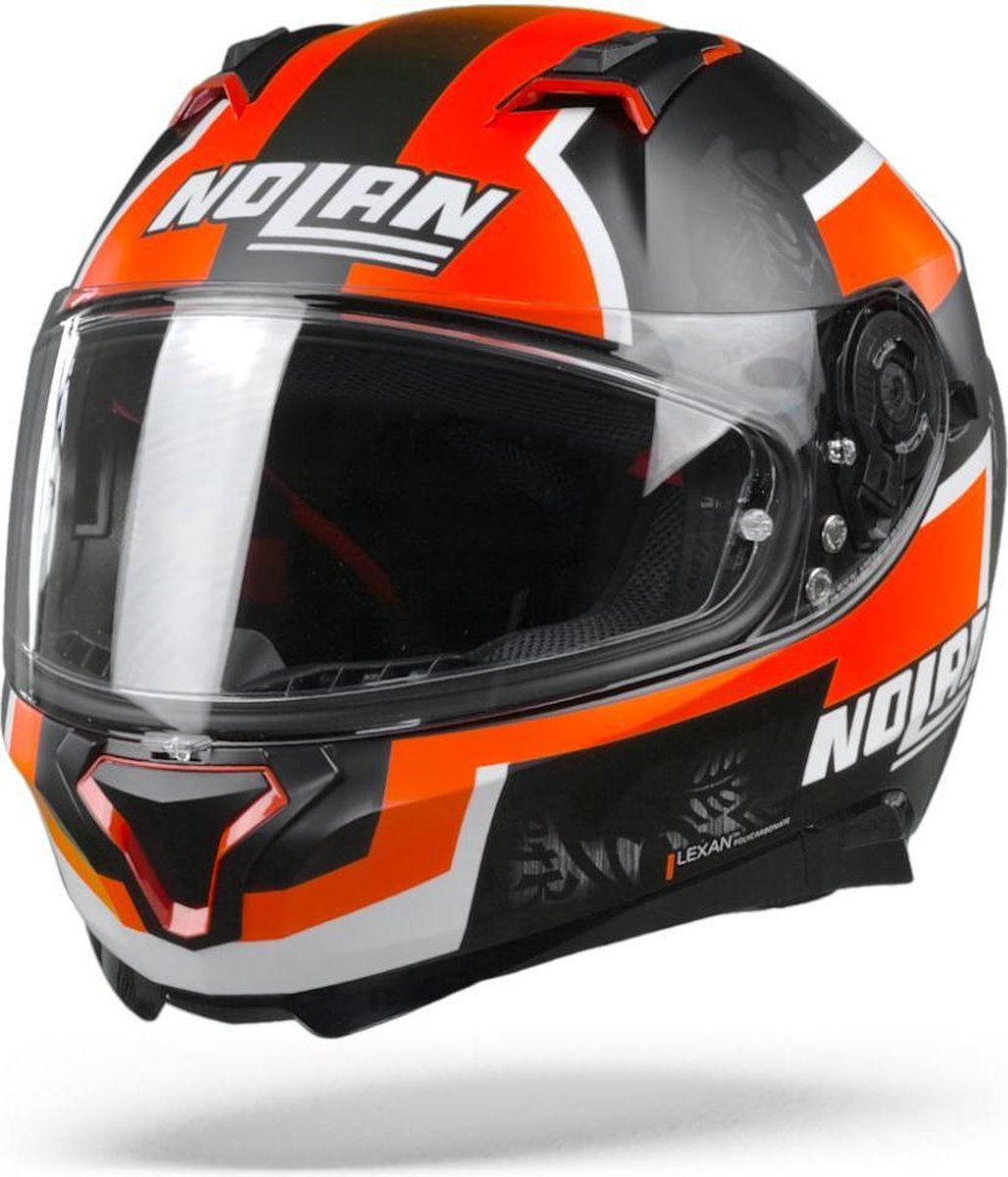 Nolan N87 Gemini 94 Petrucci Flat Black Red White Integraalhelm - Motorhelm - Maat S