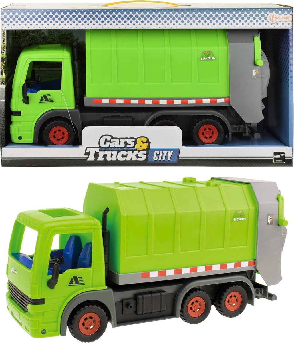 Toi-toys Vuilniswagen Groen 33cm