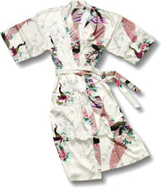 Merkloos Kimono met Pauw Motief Wit Dames Kimono L