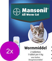 Mansonil All Worm Tablet Cat Small - Anti wormenmiddel - 2 x 2 tab 1 Tab Per 4 Kg