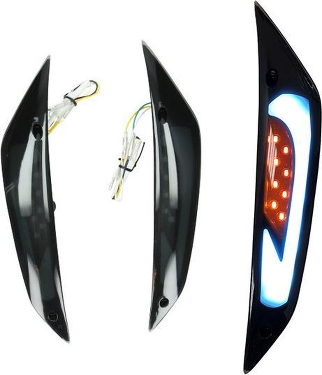 Knipperlicht set led tube wit streep Piaggio Zip 2000 smoke voor DMP