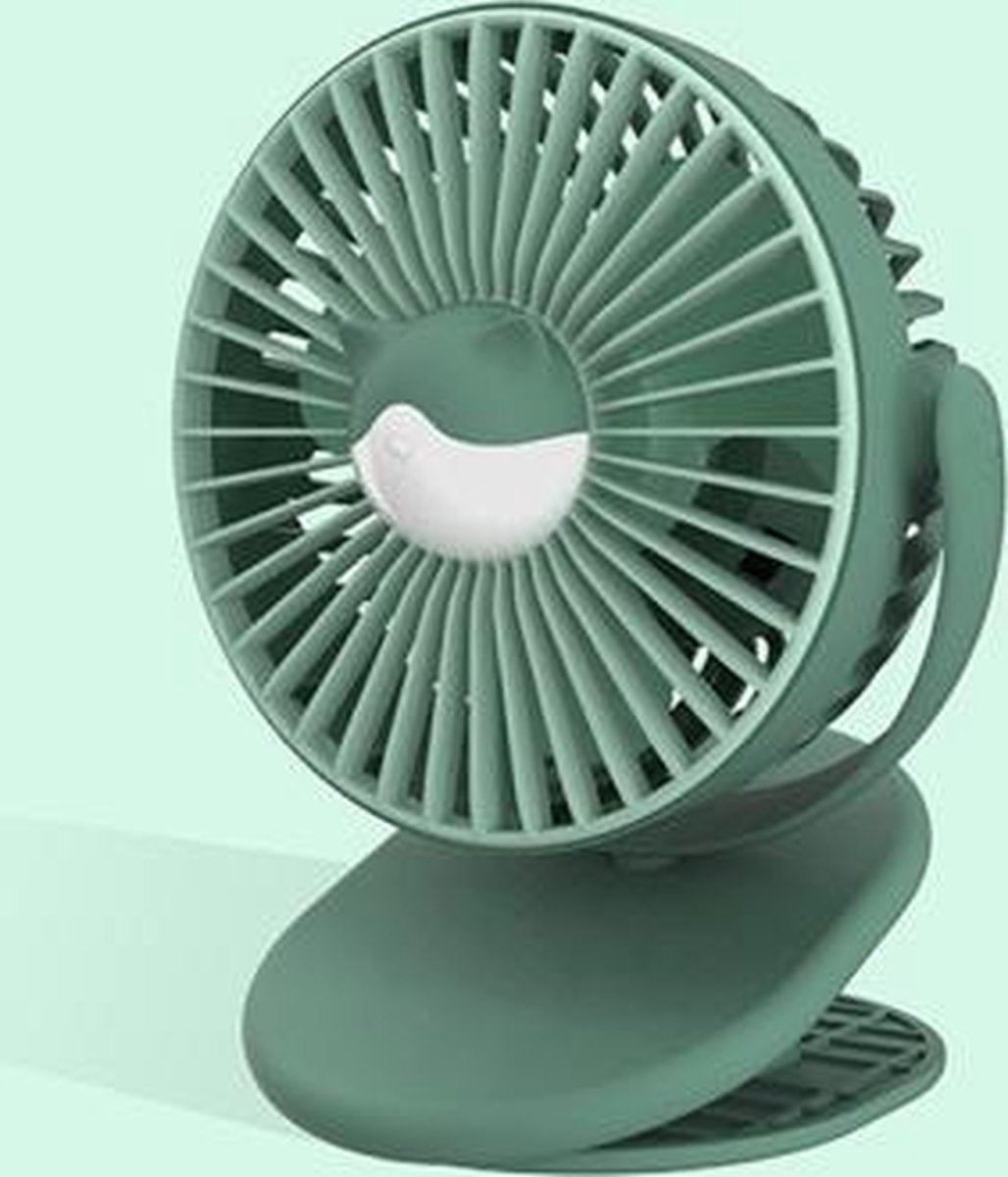 MF004 Slaapzaal Desktop Office Wandelwagen Mini draagbare USB-clipventilator (groen)