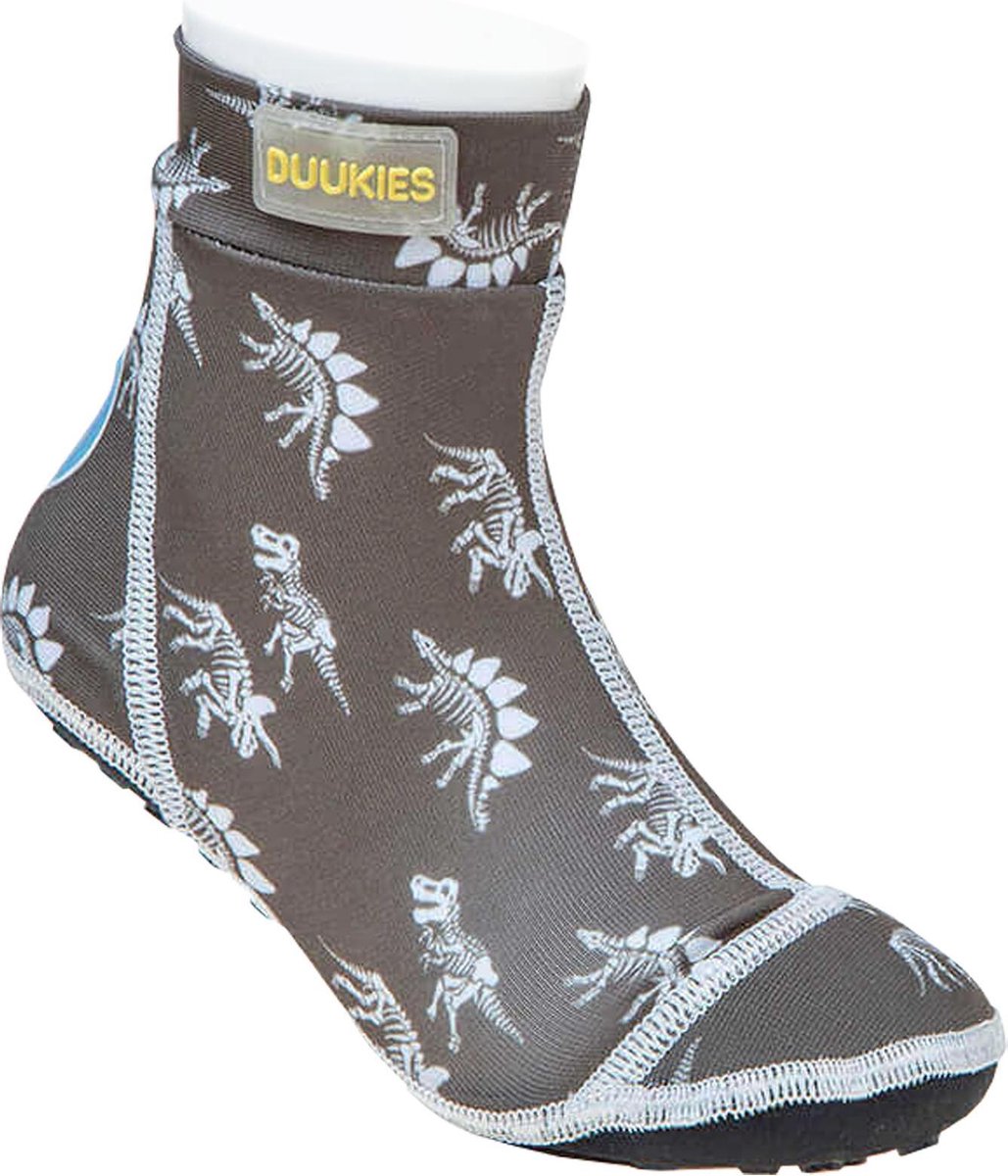 Duukies - Jongens UV-strandsokken - Dino Grey - Grijs - maat 32-33EU