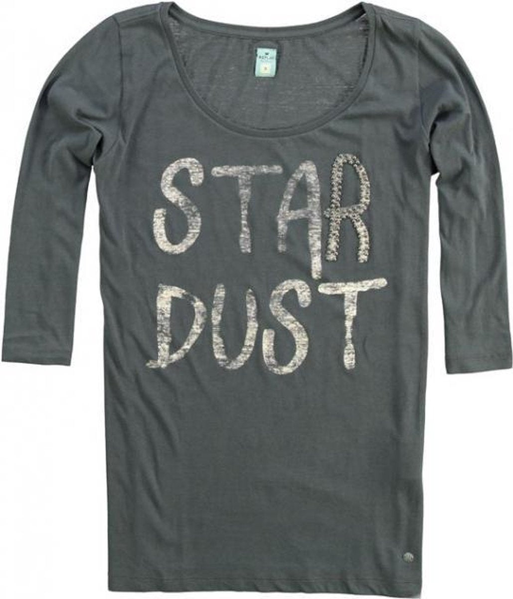 Replay shirt met studs 3/4 mouw - Maat XS