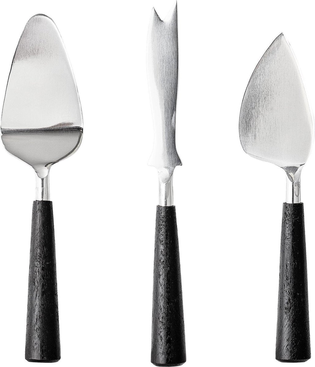 Bloomingville - Messenset Kaasmesjes - Set van 3 - RVS en hout - L 18