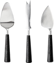 Bloomingville - Messenset Kaasmesjes - Set van 3 - RVS en hout - L 18
