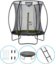 EXIT Toys - Trampoline Met Veiligheidsnet - Op Poten - Silhouette - Rond - ø183cm - Zwart - Inclusief Ladder