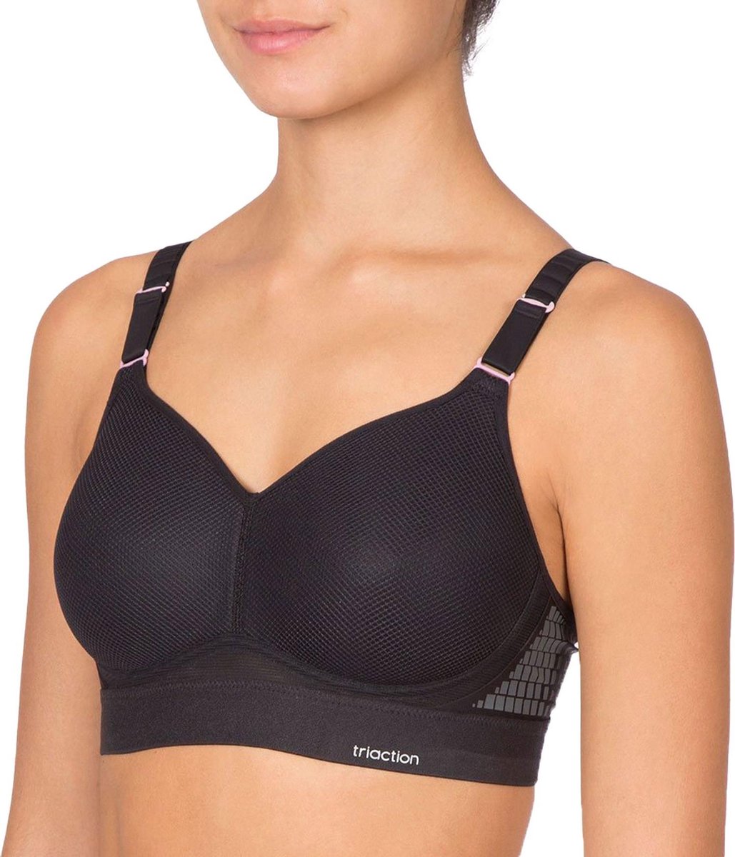 Triumph Triaction Hybrid Lite P Sportbeha - Maat 85C - Vrouwen - zwart/grijs/roze