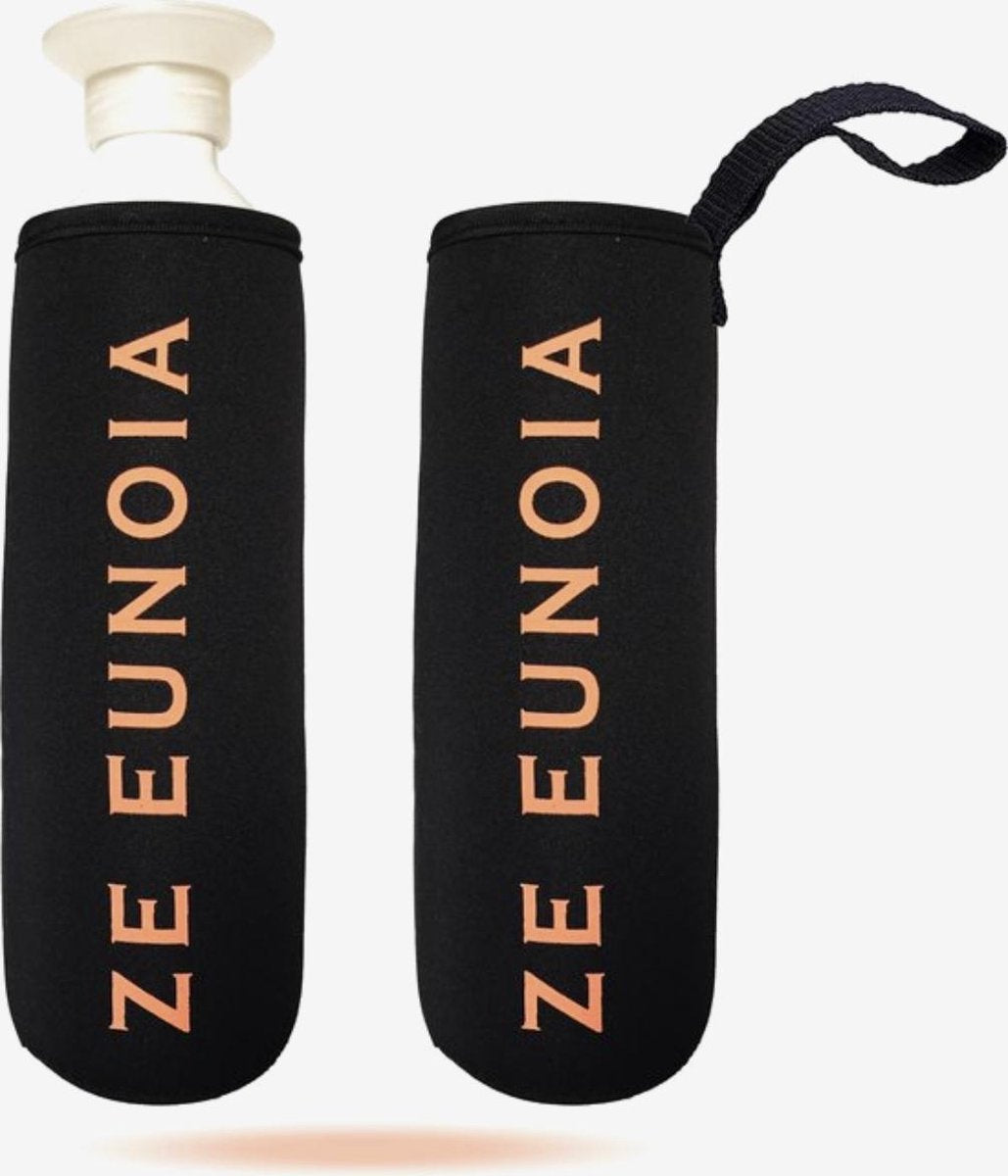 Drinkflessenhouder Tas voor fles - Opberghoes voor drankfles - Duurzaam en handig -  flessenhouder - Zwart - Ze Eunoia®