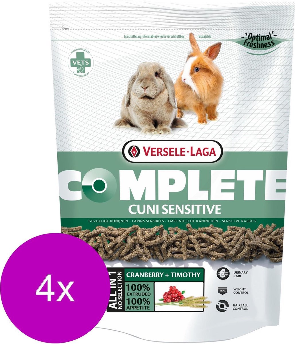 Versele-Laga Complete Cuni Sensitive - Konijnenvoer - 4 x 500 g
