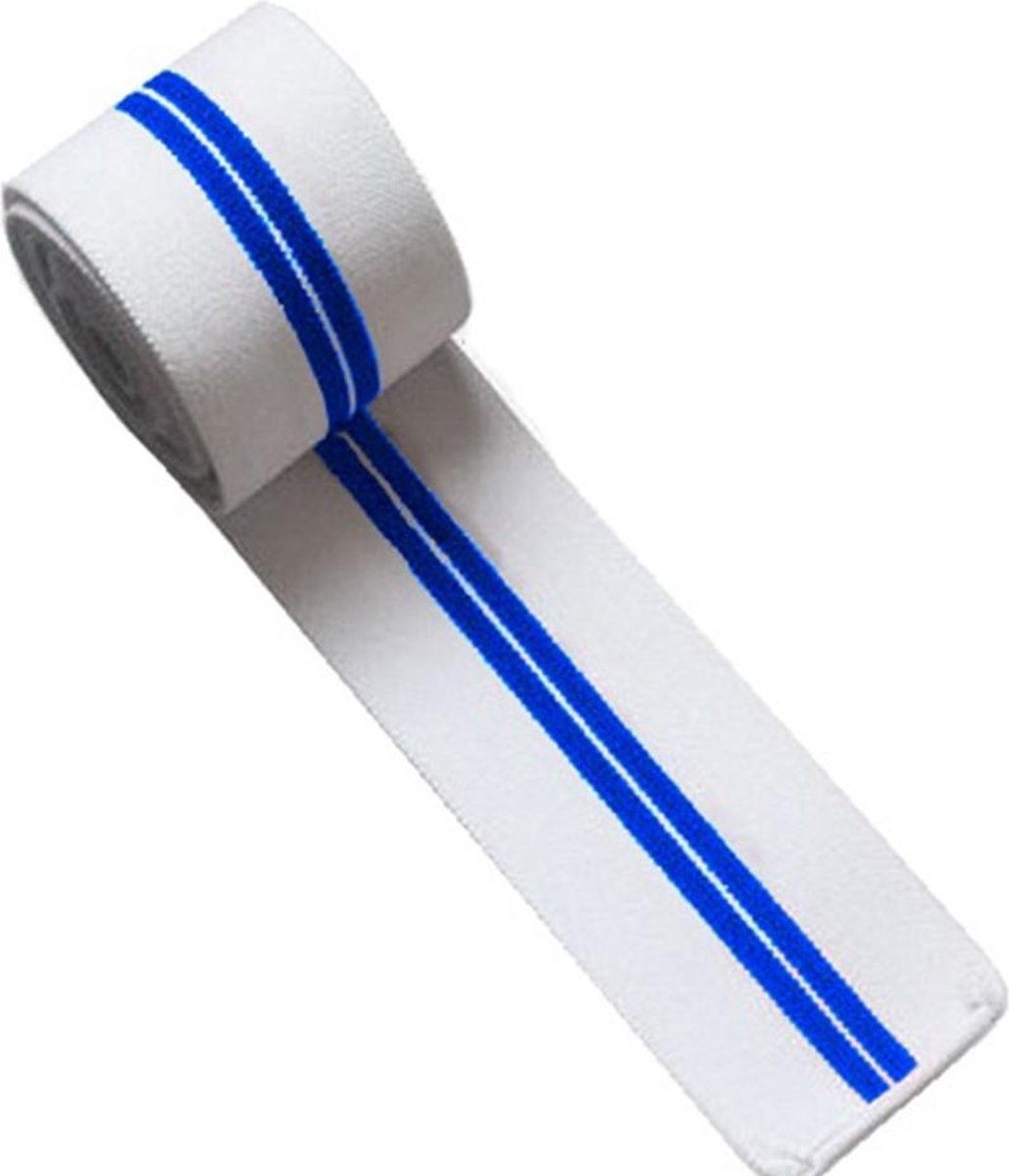 Atipick Boksbandages Knie 200 X 8 Cm Katoen Wit/blauw