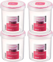 Lock&Lock Twist Vershoudbakjes | Voorraadbussen | Bewaardozen voedsel - 560 ml - Rond - Set van 4 stuks