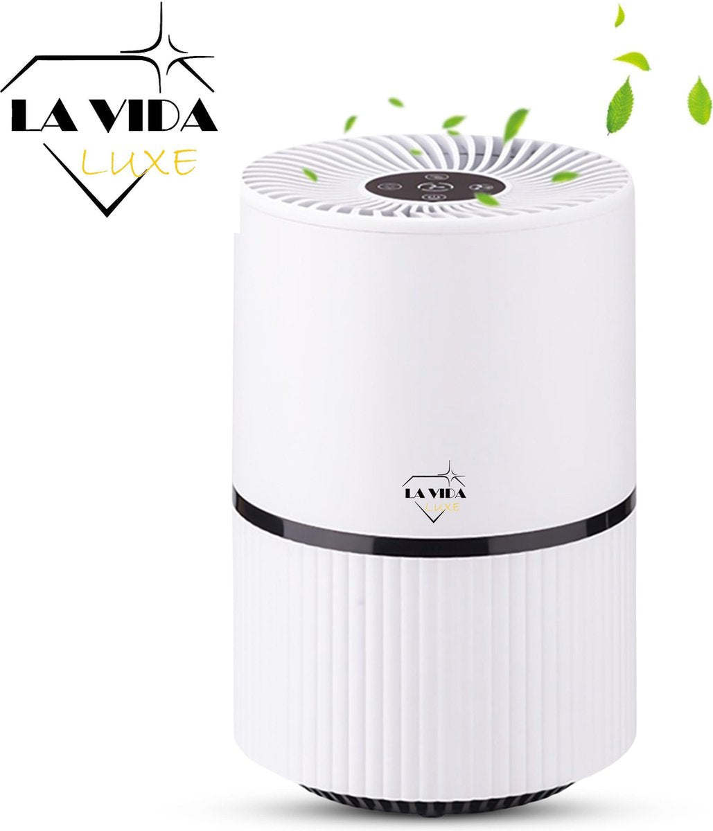 LaVidaLuxe® - A19 Luchtreiniger 5 laags filtertechniek - NL Gebruiksaanwijzing - Ionisator tegen virussen en bacteriën - HEPA filter - 3 ventilator snelheden - Indicatie luchtkwaliteit
