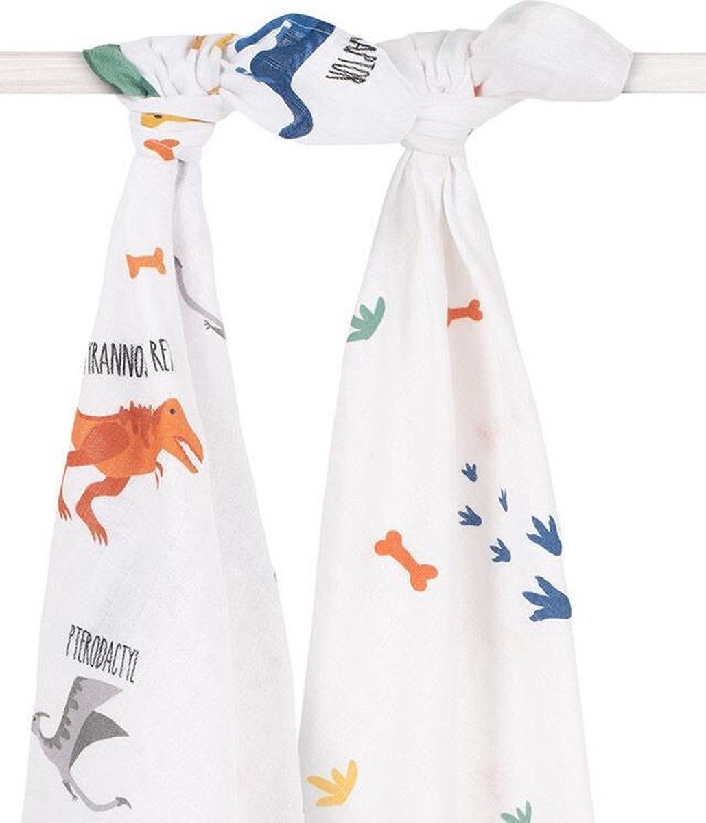 Jollein  Dinosaur Hydrofiel multidoek large - 115x115cm  (2pack)